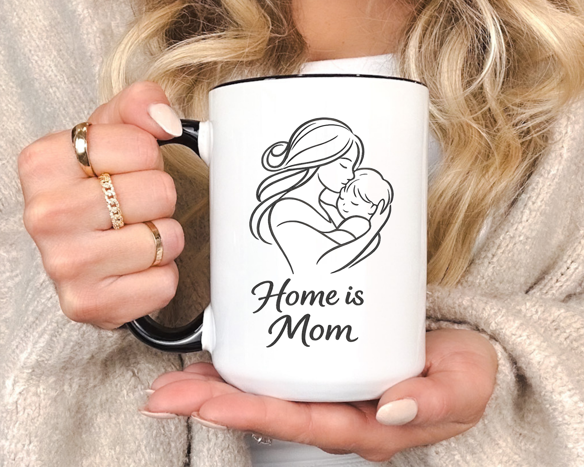 Home Is Mom Coffee Mug, Mother Daughter Gift Mug, Meaningful Mom Mug, Mother's Day Gift, Sentimental Gift for Mom, Mom Keepsake Cup