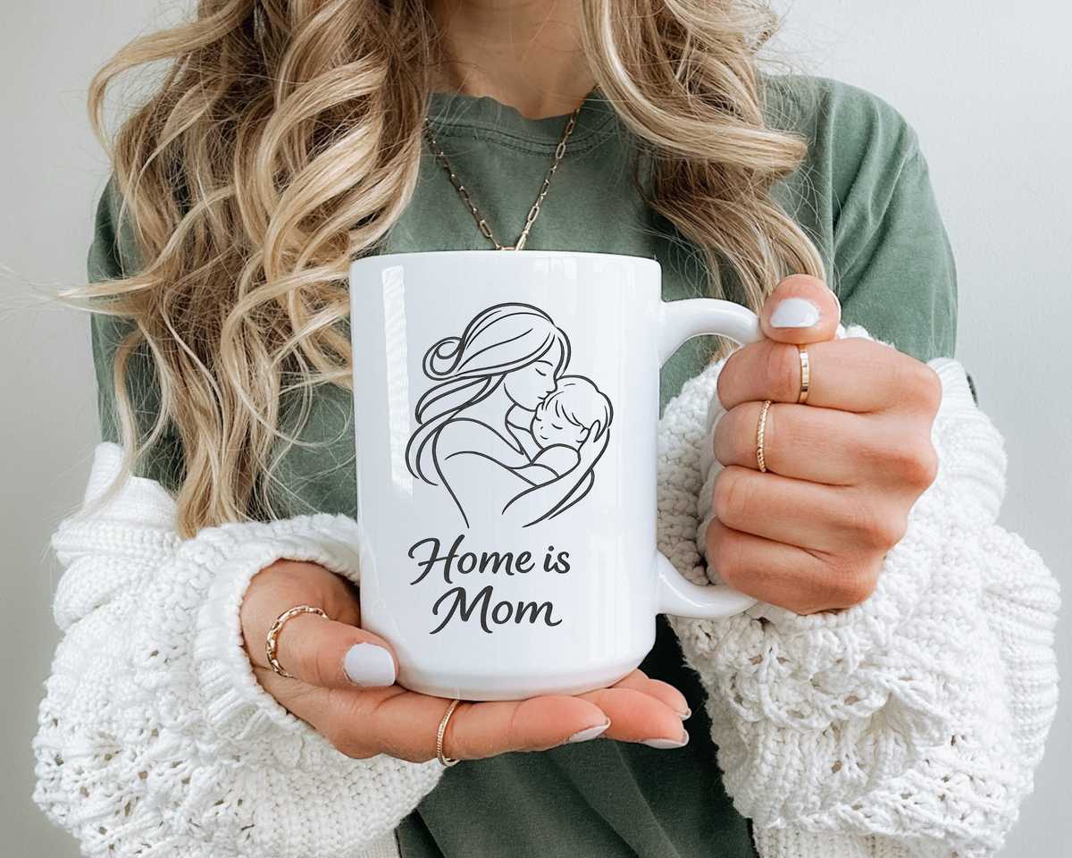 Home Is Mom Coffee Mug, Mother Daughter Gift Mug, Meaningful Mom Mug, Mother's Day Gift, Sentimental Gift for Mom, Mom Keepsake Cup
