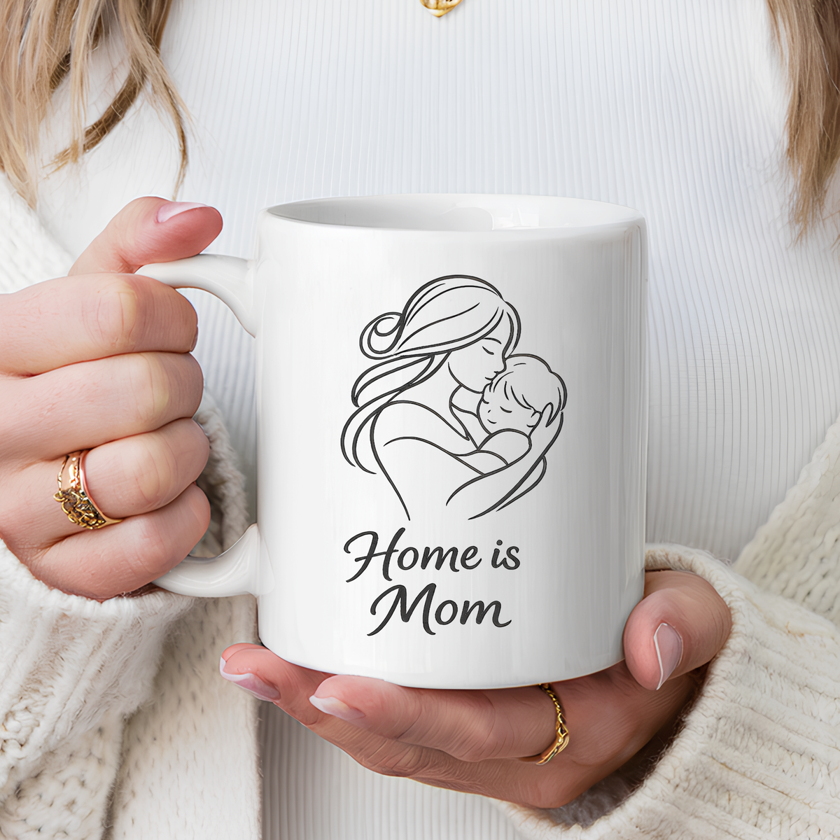 Home Is Mom Coffee Mug, Mother Daughter Gift Mug, Meaningful Mom Mug, Mother's Day Gift, Sentimental Gift for Mom, Mom Keepsake Cup