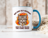 Funny Angry Cat Coffee Mug, Cube Rage Office Mug, Cat Lover Humor Gift, Workplace Stress Mug, Coworker Gift for Cat Owners