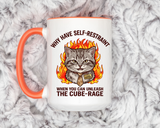 Funny Angry Cat Coffee Mug, Cube Rage Office Mug, Cat Lover Humor Gift, Workplace Stress Mug, Coworker Gift for Cat Owners