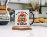 Funny Angry Cat Coffee Mug, Cube Rage Office Mug, Cat Lover Humor Gift, Workplace Stress Mug, Coworker Gift for Cat Owners