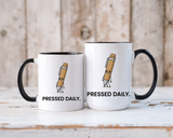 Funny Pressed Daily Coffee Mug, Stressed Pen Office Mug, Coworker Humor Gift, Teacher Appreciation Mug, Work From Home Cup