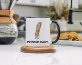 Funny Pressed Daily Coffee Mug, Stressed Pen Office Mug, Coworker Humor Gift, Teacher Appreciation Mug, Work From Home Cup