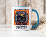 Funny Black Cat Coffee Mug, Unstable Unit Cat Mug, Sarcastic Cat Lover Gift, Introvert Humor Mug, Quirky Cat Mom Coffee Cup