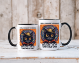 Funny Black Cat Coffee Mug, Unstable Unit Cat Mug, Sarcastic Cat Lover Gift, Introvert Humor Mug, Quirky Cat Mom Coffee Cup