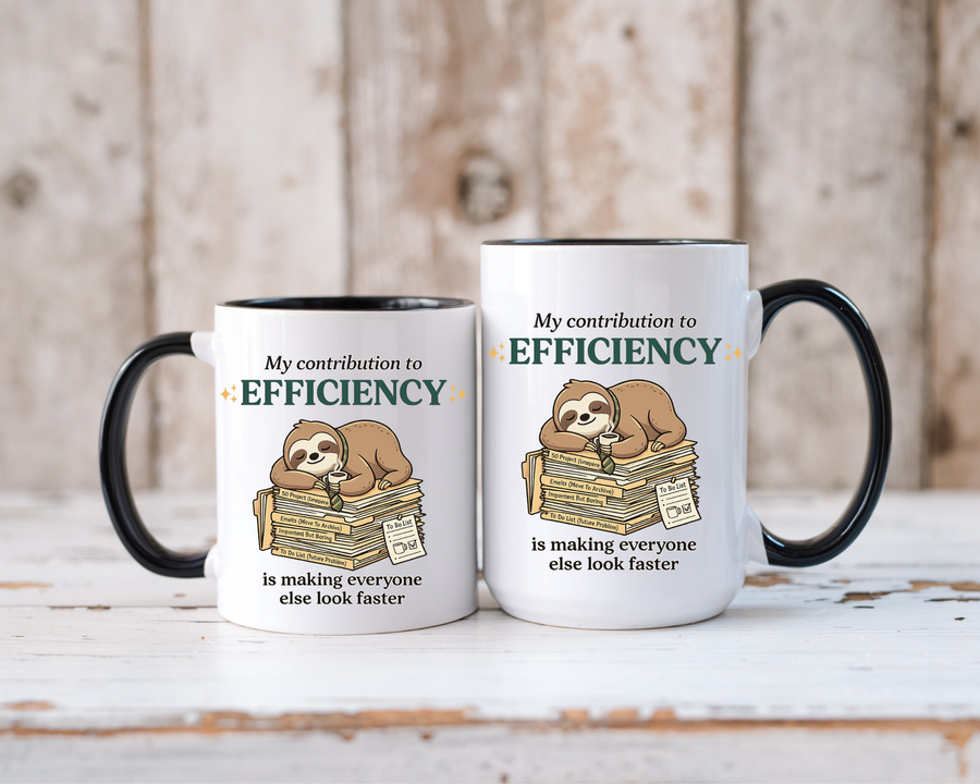 Funny Sloth Office Mug, Productivity Humor Coffee Mug, Lazy Coworker Gift, Work From Home Mug, Sarcastic Employee Coffee Cup