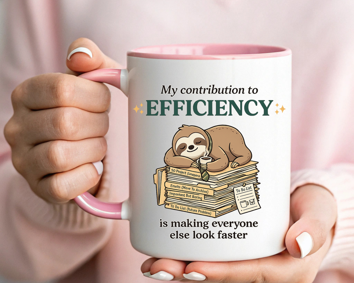 Funny Sloth Office Mug, Productivity Humor Coffee Mug, Lazy Coworker Gift, Work From Home Mug, Sarcastic Employee Coffee Cup