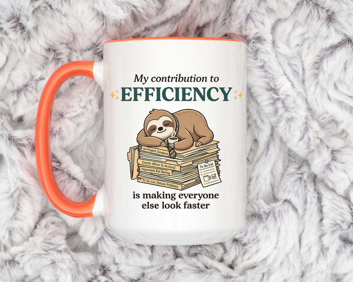 Funny Sloth Office Mug, Productivity Humor Coffee Mug, Lazy Coworker Gift, Work From Home Mug, Sarcastic Employee Coffee Cup