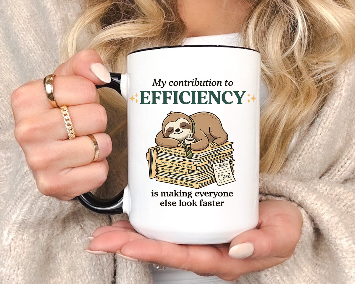 Funny Sloth Office Mug, Productivity Humor Coffee Mug, Lazy Coworker Gift, Work From Home Mug, Sarcastic Employee Coffee Cup