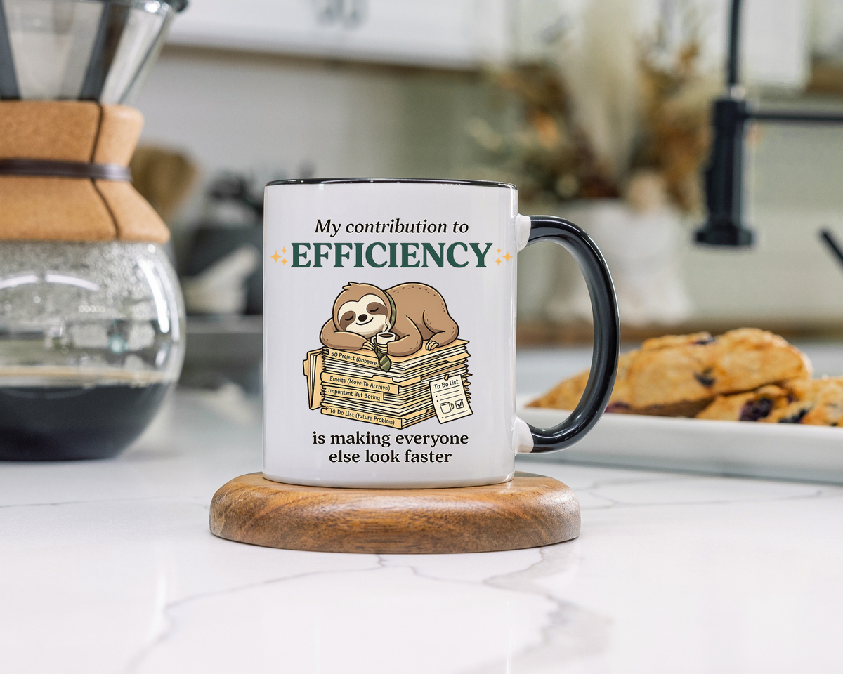 Funny Sloth Office Mug, Productivity Humor Coffee Mug, Lazy Coworker Gift, Work From Home Mug, Sarcastic Employee Coffee Cup