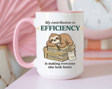 Funny Sloth Office Mug, Productivity Humor Coffee Mug, Lazy Coworker Gift, Work From Home Mug, Sarcastic Employee Coffee Cup