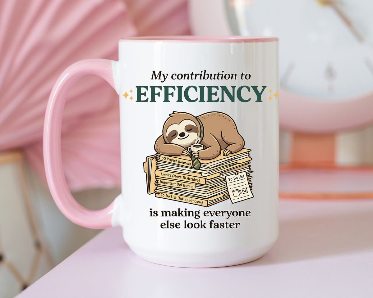 Funny Sloth Office Mug, Productivity Humor Coffee Mug, Lazy Coworker Gift, Work From Home Mug, Sarcastic Employee Coffee Cup