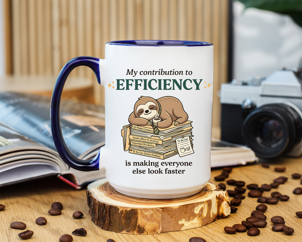 Funny Sloth Office Mug, Productivity Humor Coffee Mug, Lazy Coworker Gift, Work From Home Mug, Sarcastic Employee Coffee Cup