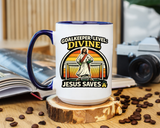 Christian Soccer Goalkeeper Mug, Jesus Saves Coffee Mug, Faith Based Sports Gift, Soccer Player Christian Mug, Goalie Gift for Believers