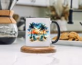 Tropical Beach Paradise Coffee Mug, Coastal Vacation Mug, Paradise Found Beach Lover Gift, Ocean Sunset Coffee Cup, Island Life Mug