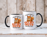 Funny Squirrel Coffee Mug, Get My Nuts Together Today Mug, Cute Squirrel Mug, Sarcastic Work Humor Gift, Woodland Animal Coffee Cup