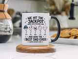 Personalized Best Dad Ever Mug, Custom Father's Day Coffee Mug with Kids Names, Funny Jackpot Dad Gift, Unique Family Keepsake Cup