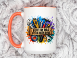 Built by Dad Fixed with Love Mug, Handyman Dad Coffee Mug, Father's Day Gift for Carpenter Mechanic DIY Dad, Workshop Mug