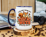Funny Squirrel Coffee Mug, Keep My Nuts Together Today Mug, Cute Squirrel Humor Gift, Office Coffee Cup, Stress Relief Mug for Coworkers