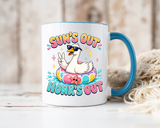 Funny Goose Summer Coffee Mug, Sun's Out Honk's Out Mug, Cute Goose Pool Float Cup, Beach Vacation Gift, Summer Lover Mug