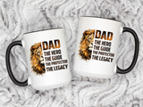 Dad Appreciation Coffee Mug, Dad The Hero The Guide The Protector Mug, Lion Dad Gift, Father's Day Coffee Cup, Gift for Dad