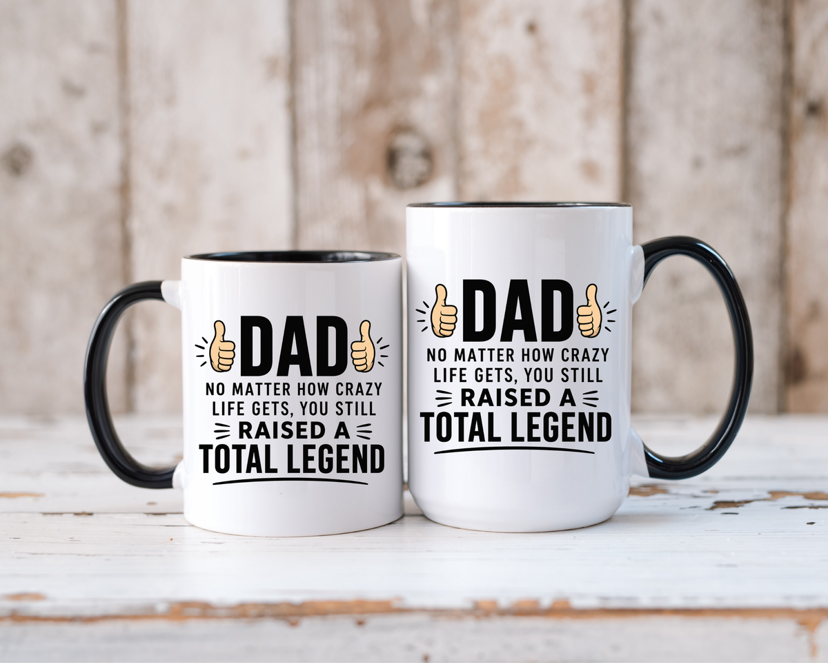 Funny Dad Coffee Mug, Dad Raised a Total Legend Mug, Father's Day Gift for Dad, Cool Dad Coffee Cup, Birthday Gift for Father
