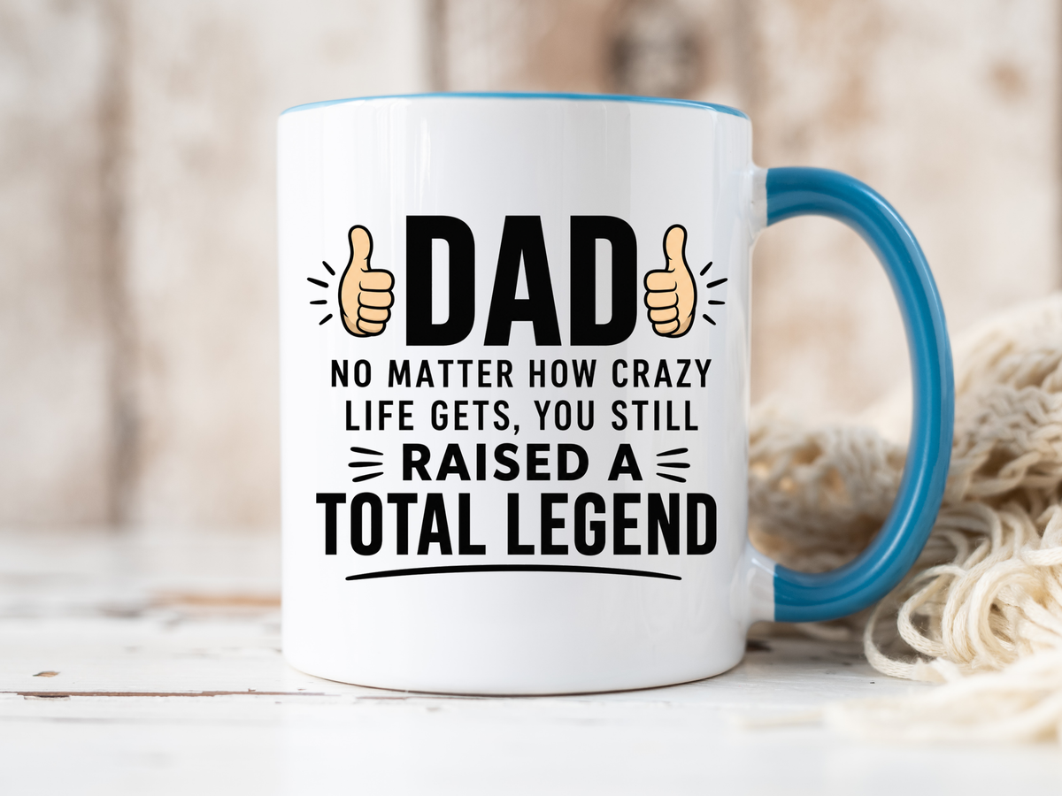 Funny Dad Coffee Mug, Dad Raised a Total Legend Mug, Father's Day Gift for Dad, Cool Dad Coffee Cup, Birthday Gift for Father