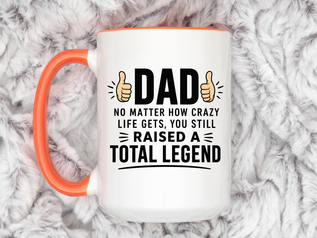 Funny Dad Coffee Mug, Dad Raised a Total Legend Mug, Father's Day Gift for Dad, Cool Dad Coffee Cup, Birthday Gift for Father