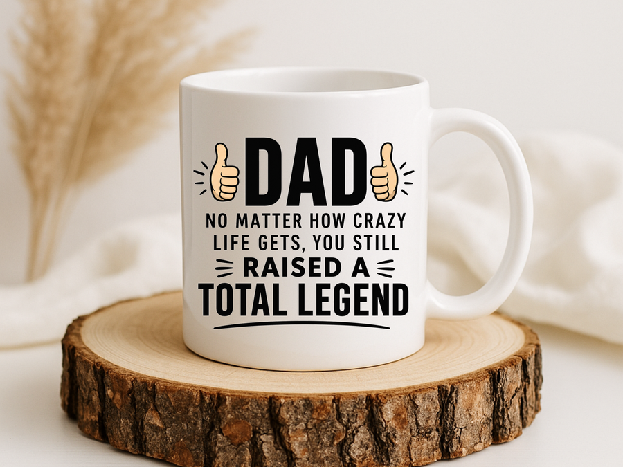 Funny Dad Coffee Mug, Dad Raised a Total Legend Mug, Father's Day Gift for Dad, Cool Dad Coffee Cup, Birthday Gift for Father