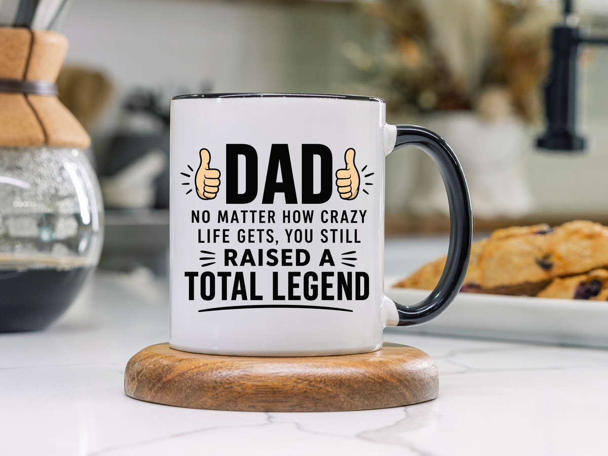 Funny Dad Coffee Mug, Dad Raised a Total Legend Mug, Father's Day Gift for Dad, Cool Dad Coffee Cup, Birthday Gift for Father