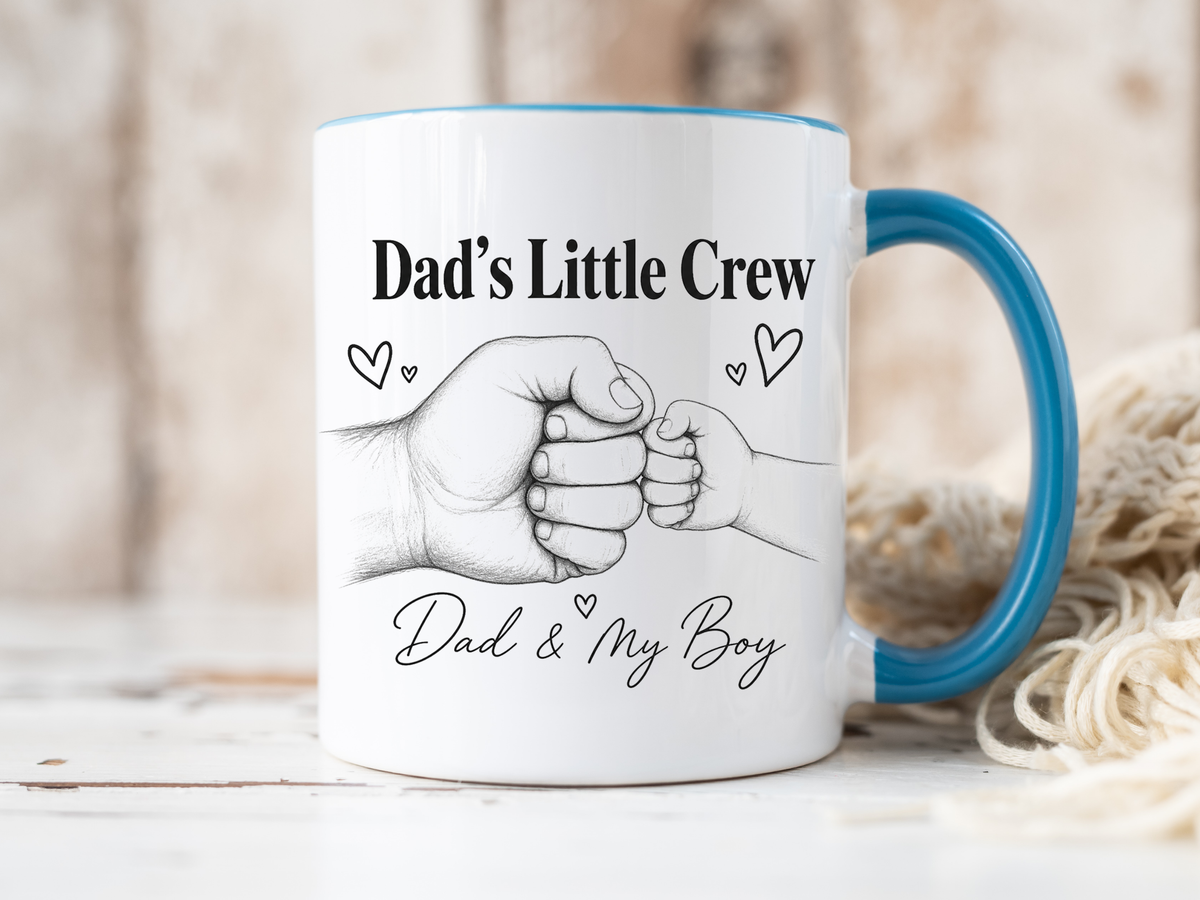 Personalized Dad and Son Coffee Mug, Dad's Little Crew Mug, Father Son Bond Gift, Father's Day Mug from Son, Custom Dad Gift