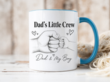 Personalized Dad and Son Coffee Mug, Dad's Little Crew Mug, Father Son Bond Gift, Father's Day Mug from Son, Custom Dad Gift