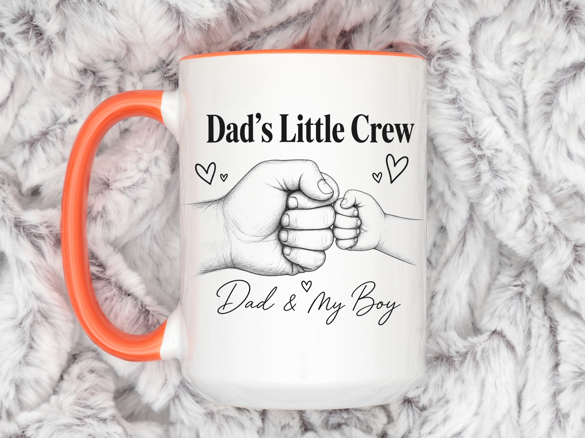 Personalized Dad and Son Coffee Mug, Dad's Little Crew Mug, Father Son Bond Gift, Father's Day Mug from Son, Custom Dad Gift