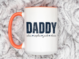 Personalized Daddy Coffee Mug with Kids Names, Custom Dad Mug Gift from Children, Father's Day Coffee Cup, Birthday Gift for Daddy