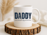 Personalized Daddy Coffee Mug with Kids Names, Custom Dad Mug Gift from Children, Father's Day Coffee Cup, Birthday Gift for Daddy