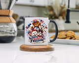Cute Patriotic Animal Coffee Mug, Fourth of July Mug for Kids and Families, Stars Smiles and Freedom Cup, Independence Day Gift