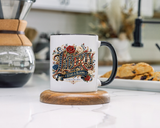 Vintage Patriotic Floral Coffee Mug, Liberty Stars and Blooms Mug, Americana Rose Art Cup, Fourth of July Gift, USA Lover Mug