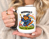 Funny Wizard Cat Mug, Normal That's For Mortals Coffee Mug, Magical Cat Lover Gift, Fantasy Wizard Kitty Mug for Book Lovers