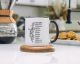 Christian Inspirational Mug, You Are Beautiful Victorious Enough Bible Verse Coffee Mug, Faith Encouragement Gift for Women