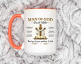 Personalized Man of God Mug, Christian Pastor Appreciation Gift, Custom Faith Coffee Mug for Pastor, Church Leader Thank You Gift