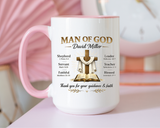Personalized Man of God Mug, Christian Pastor Appreciation Gift, Custom Faith Coffee Mug for Pastor, Church Leader Thank You Gift