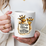 Funny Giraffe Coffee Mug, I Don't Have Attitude I Have A Personality You Can't Handle Mug, Sarcastic Animal Lover Gift