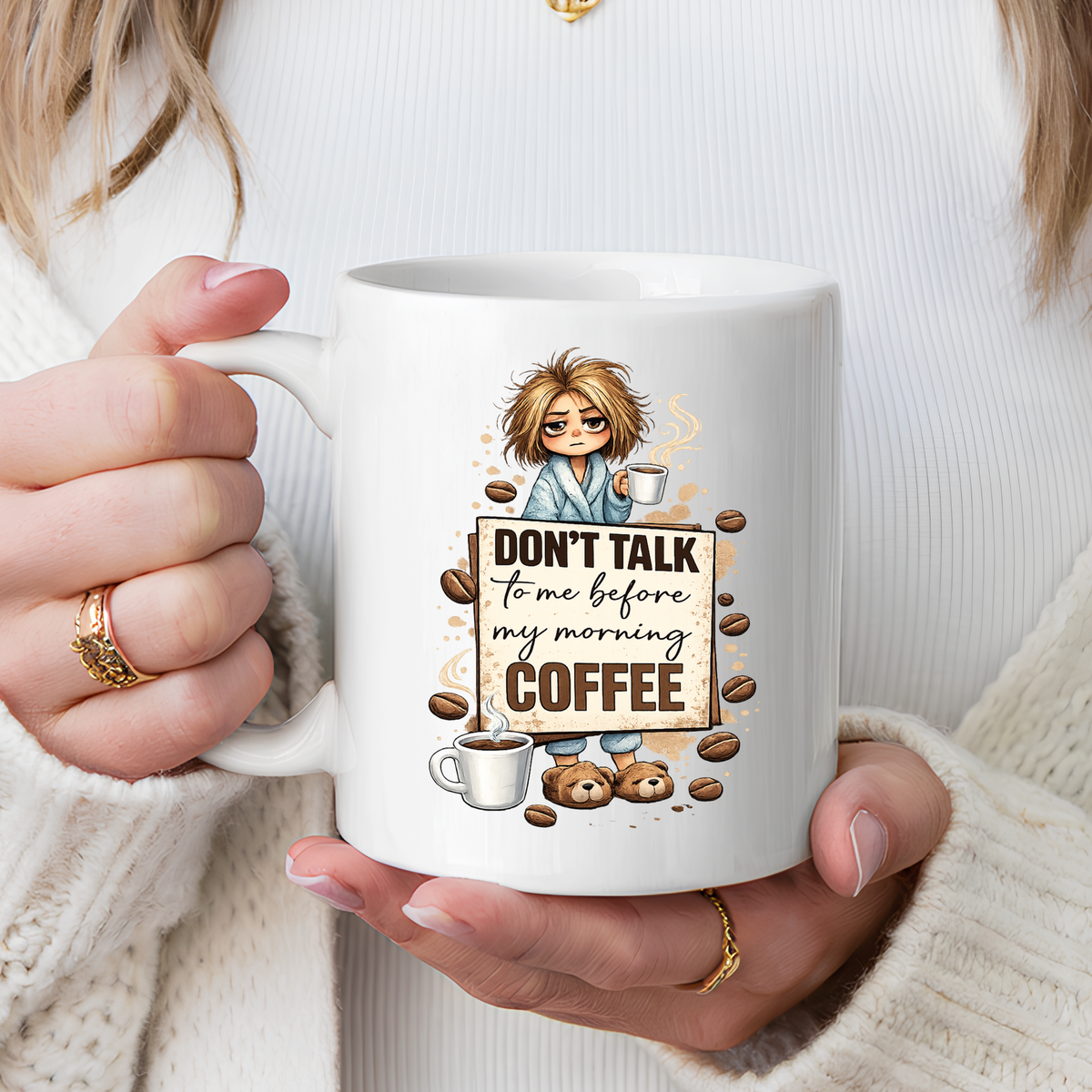 Funny Morning Coffee Mug, Don't Talk To Me Before My Morning Coffee Mug, Coffee Lover Gift for Women, Caffeine Humor Cup