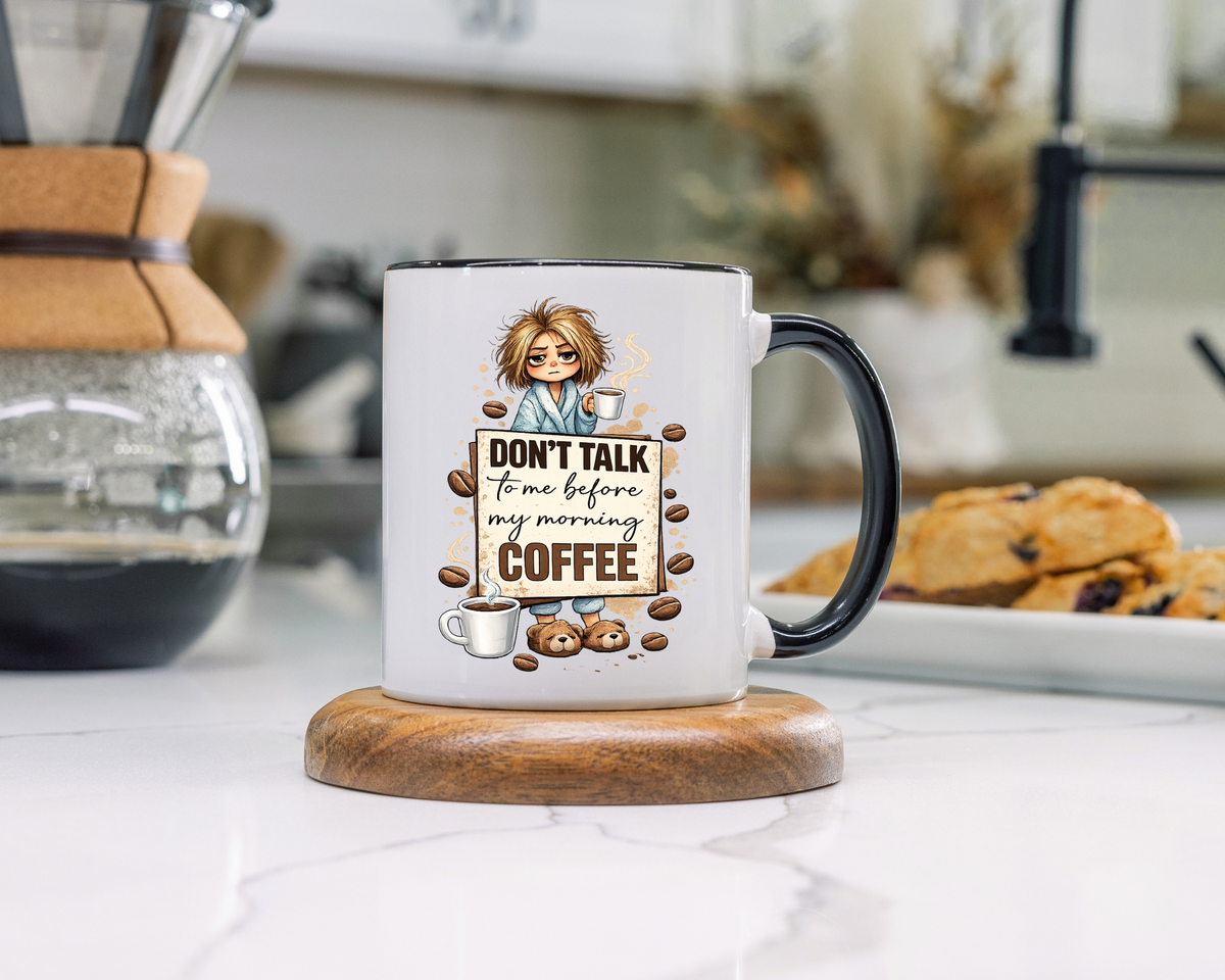 Funny Morning Coffee Mug, Don't Talk To Me Before My Morning Coffee Mug, Coffee Lover Gift for Women, Caffeine Humor Cup