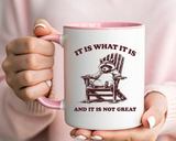 Funny Raccoon Mug, It Is What It Is And It Is Not Great Mug, Low Effort Raccoon Coffee Cup, Sarcastic Humor Gift