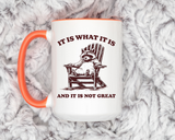 Funny Raccoon Mug, It Is What It Is And It Is Not Great Mug, Low Effort Raccoon Coffee Cup, Sarcastic Humor Gift