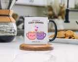Partners in Cozy Crimes Mug, Personalized Best Friend Coffee Mug, Custom Name Friendship Gift for Women