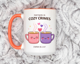 Partners in Cozy Crimes Mug, Personalized Best Friend Coffee Mug, Custom Name Friendship Gift for Women
