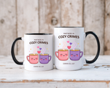 Partners in Cozy Crimes Mug, Personalized Best Friend Coffee Mug, Custom Name Friendship Gift for Women